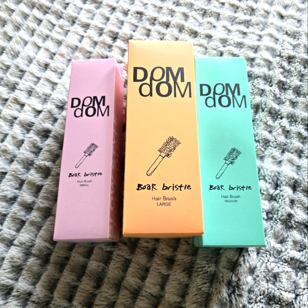 All 3 sizes of Boar Bristle round brushes.   Brand dom dom